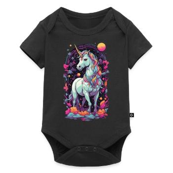 Pastel Unicorn Vaporwave Retro Style Magic Design - Baby Premium short-sleeve bodysuit - black - Front