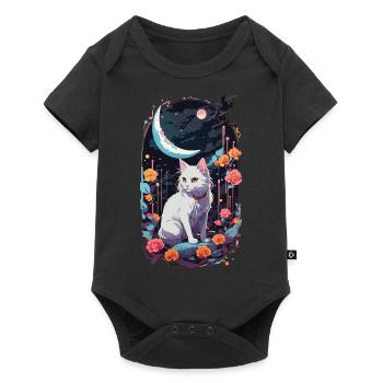 Mystique Night Cats Design gothique pastel - Body à manches courtes Premium Bébé - noir - Devant