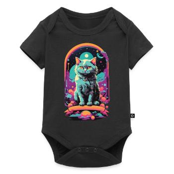 Gothic Pastel Cats Magical Night Design - Baby Premium short-sleeve bodysuit - black - Front