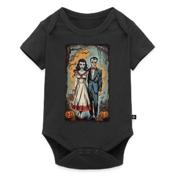 Zombie Newlyweds Halloween Vintage Poster - Baby Premium short-sleeve bodysuit - black - Front
