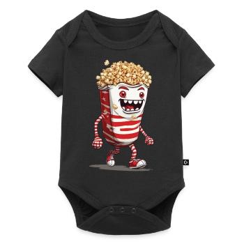 Conception drôle de monstre de pop-corn d’Halloween - Body à manches courtes Premium Bébé - noir - Devant