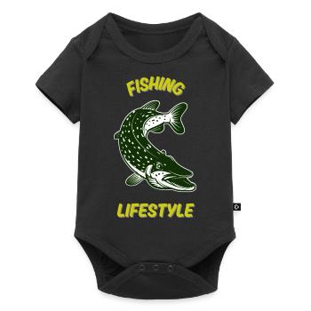 Mode de vie de pêche - Body à manches courtes Premium Bébé - noir - Devant