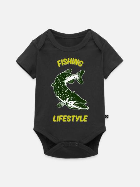 Lebensstil der Fischerei - Baby Premium Kurzarmbody - Schwarz