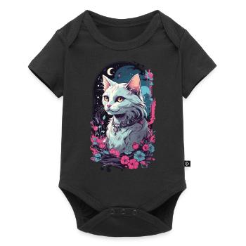 Gothique Vintage chat obscurité esthétique - Body à manches courtes Premium Bébé - noir - Devant