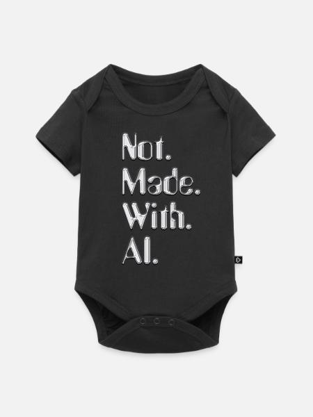 Not.Made.With.AI. - Chrom - Baby Premium Kurzarmbody - Schwarz