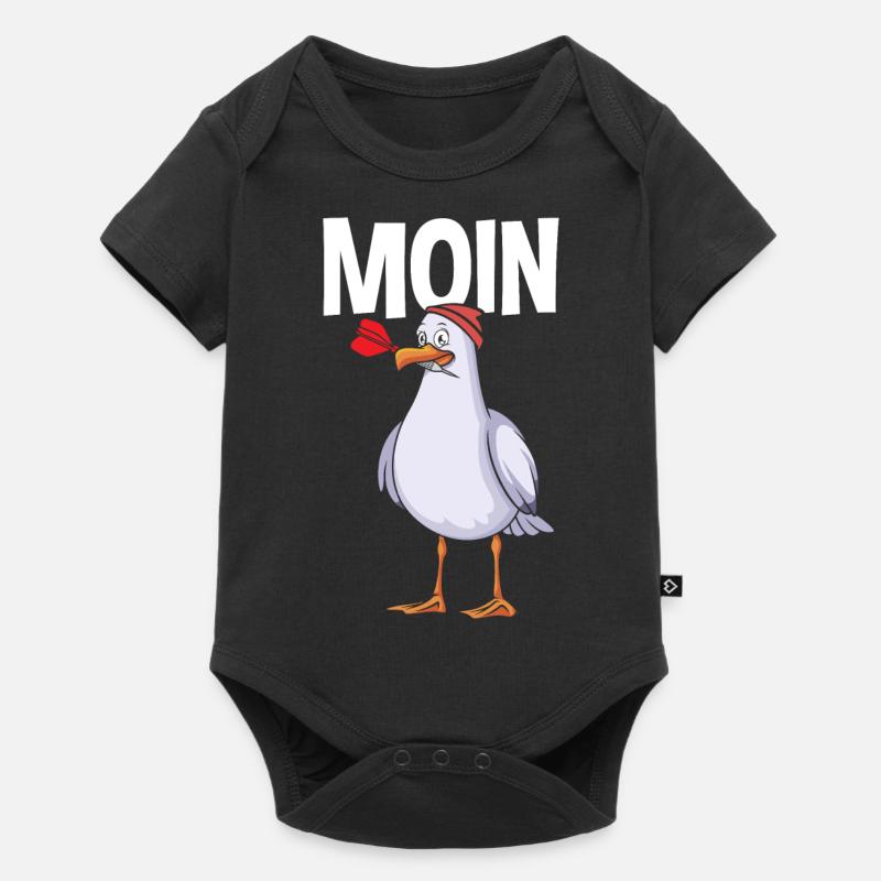 Moin Möwe - Baby Premium Kurzarmbody - Schwarz