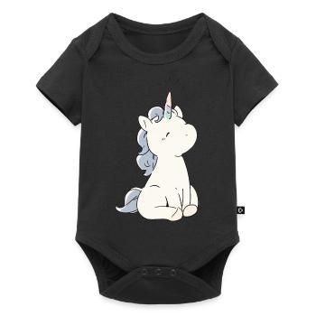 petite licorne - Body à manches courtes Premium Bébé - noir - Devant