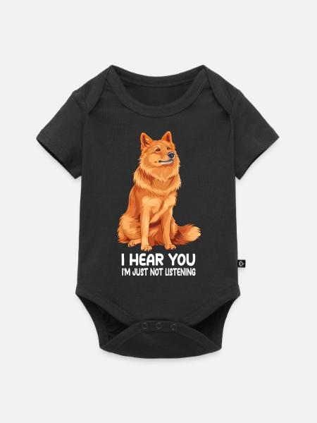 Finnish Spitz - Baby Premium kortärmad bodysuit - svart