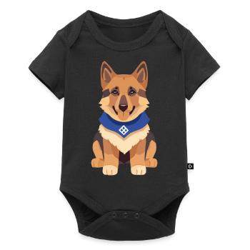 Chiot Berger Allemand Mignon - Body à manches courtes Premium Bébé - noir - Devant