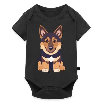 Berger allemand Puppy Sitting - Body à manches courtes Premium Bébé - noir - Devant