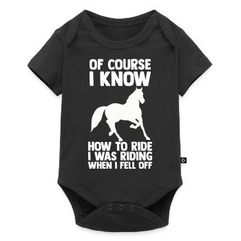 Amoureux des chevaux Équitation équestre - Body à manches courtes Premium Bébé - noir - Devant