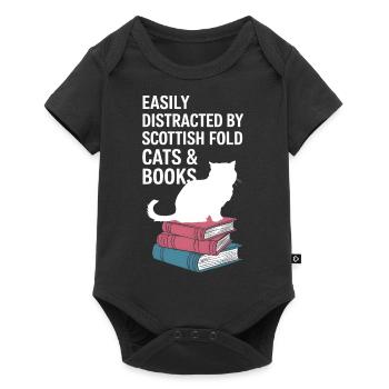 Katze Scottish Fold Geschenk - Baby Premium Kurzarmbody - Schwarz - Vorne