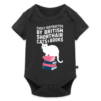 Katze Britisch Kurzhaar Geschenk - Baby Premium Kurzarmbody - Schwarz - Vorne