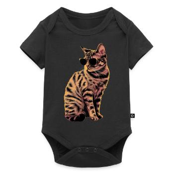Sonnenbrille für Scottish Fold-Katzen Geschenk - Baby Premium Kurzarmbody - Schwarz - Vorne