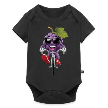 Trauben Radfahren auf dem Fahrrad Geschenk - Baby Premium Kurzarmbody - Schwarz - Vorne
