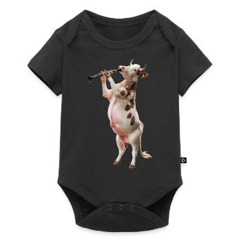Kuh Klarinette - Baby Premium Kurzarmbody - Schwarz - Vorne