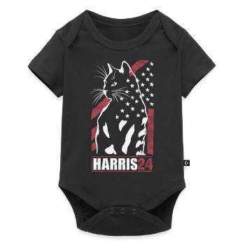 Kamala Harris 24 Cat Lady Supporter - Baby Premium short-sleeve bodysuit - black - Front