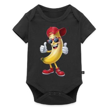 Banane - Baby Premium Kurzarmbody - Schwarz - Vorne