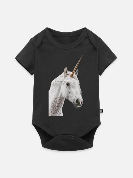 Einhorn - Baby Premium Kurzarmbody - Schwarz