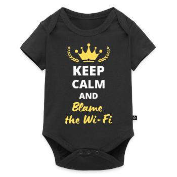 "Keep Calm and Blame the WiFi" - Humor technology - Baby Premium short-sleeve bodysuit - black - Front