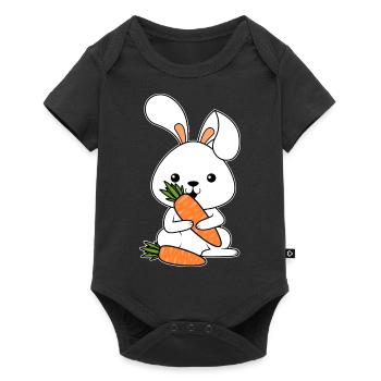 Lapin Légume Carotte Cadeau de Pâques Lapin - Body à manches courtes Premium Bébé - noir - Devant