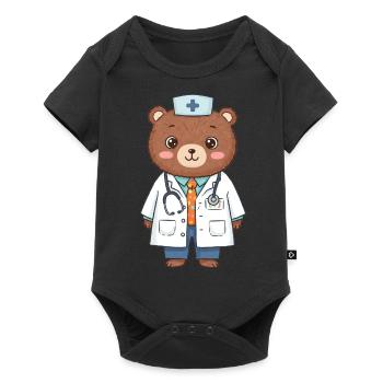 Teddy Bear Doctor - Baby Premium short-sleeve bodysuit - black - Front