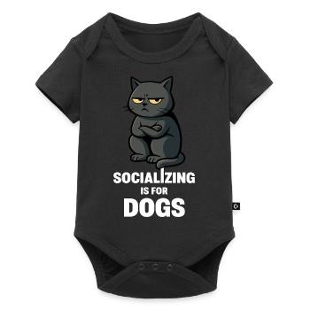 Socializing Is for Dogs – Antisocial Cat Mood - Baby Premium short-sleeve bodysuit - black - Front