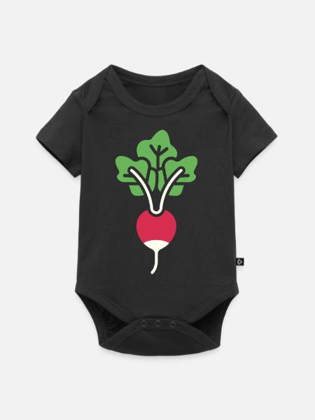 Radieschen - Baby Premium Kurzarmbody - Schwarz