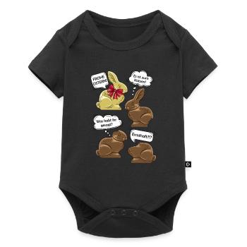 Lustige Osterhasen Ostern Illustration Cartoon - Baby Premium Kurzarmbody - Schwarz - Vorne