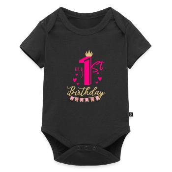 Mon premier anniversaire - Body à manches courtes Premium Bébé - noir - Devant