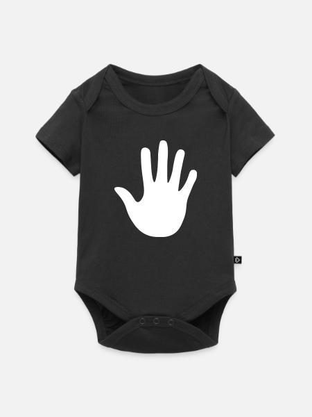 Hand, Illustration, Silhouette, Form, Geschenk - Baby Premium Kurzarmbody - Schwarz