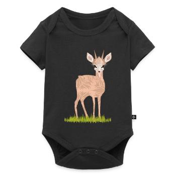 Antilope naine Dikdik sur un pré vert - Body à manches courtes Premium Bébé - noir - Devant
