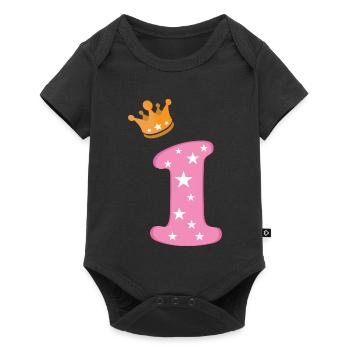 Birthday Girl Crown Pink Number One Star - Baby Premium short-sleeve bodysuit - black - Front
