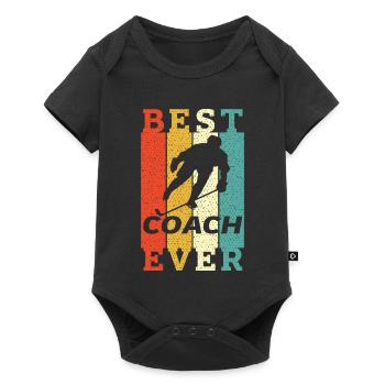 Best Hockey Coach Ever Funny Retro Vintage Gift - Baby Premium short-sleeve bodysuit - black - Front