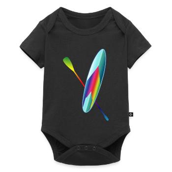 Stand up paddling farbenfrohes Paddle Board - Baby Premium Kurzarmbody - Schwarz - Vorne