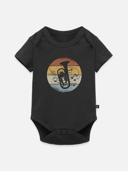 Orchester Horn Musiker Euphonium Blasmusik - Baby Premium Kurzarmbody - Schwarz