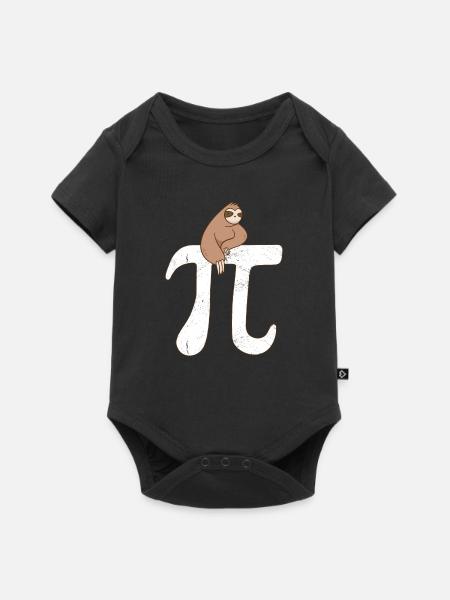 Math Sloth Pi - Baby Premium Kurzarmbody - Schwarz