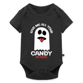 Donnez-moi tous vos bonbons - pas de police - Body à manches courtes Premium Bébé - noir - Devant
