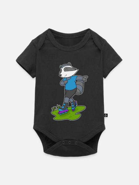 Waschbär Inline skating Inline skates - Baby Premium Kurzarmbody - Schwarz