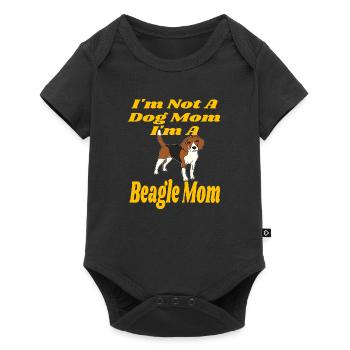 I m Not A Dog Mom I m A Beagle Funny Lover Mother - Baby Premium Kurzarmbody - Schwarz - Vorne