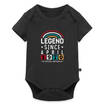 1970 Legend Since Birthday Gift April - Baby Premium short-sleeve bodysuit - black - Front