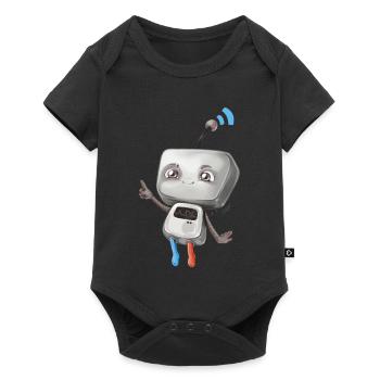 Kleiner Roboter - Baby Premium Kurzarmbody - Schwarz - Vorne