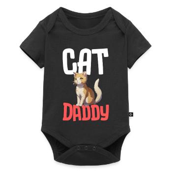 Katzenpapa: Robuste Typografie - Baby Premium Kurzarmbody - Schwarz - Vorne