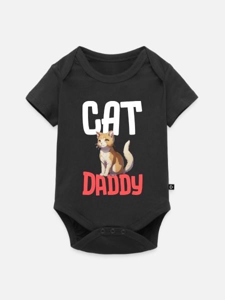 Katzenpapa: Robuste Typografie - Baby Premium Kurzarmbody - Schwarz