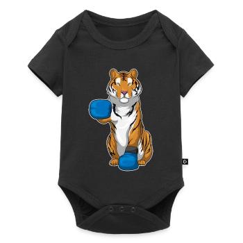 Tiger Boxer Boxing Gloves Boxing - Baby Premium short-sleeve bodysuit - black - Front