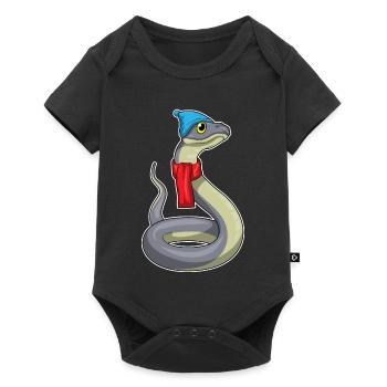Chapeau d’hiver en forme de serpent - Body à manches courtes Premium Bébé - noir - Devant
