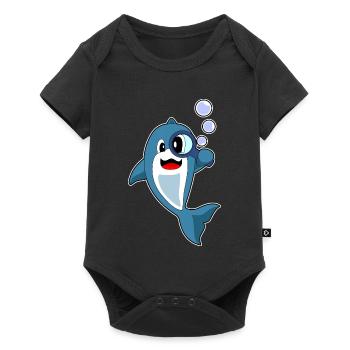 Dolphin Detective Magnifier - Baby Premium short-sleeve bodysuit - black - Front