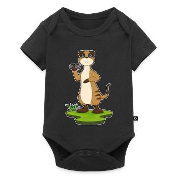 Culturiste avec haltères Suricate - Body à manches courtes Premium Bébé - noir - Devant