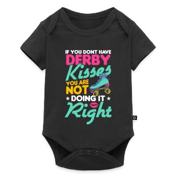 design de patins à roulettes - Body à manches courtes Premium Bébé - noir - Devant