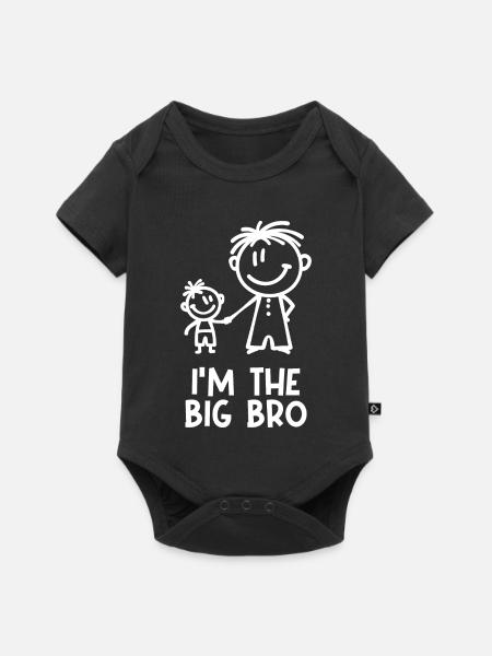 Großer Bruder Statement Bro Geschwisterliebe - Baby Premium Kurzarmbody - Schwarz
